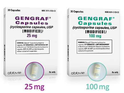 Gengraf capsules; 25 mg; 100 mg